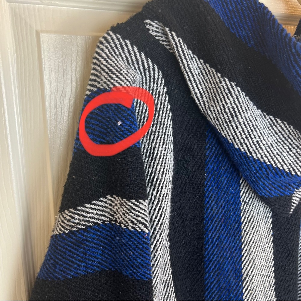 Striped Hooded Rug Poncho - Picture 15 of 17